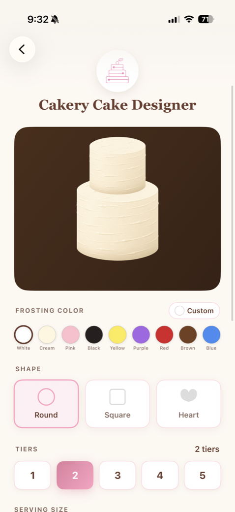 The Cakery cake designer on a phone
